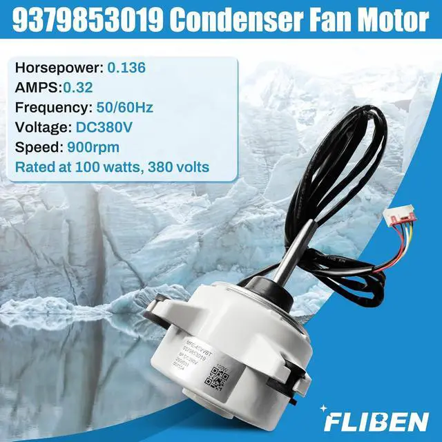 Alt view image 2 of 7 - 9379853019 Condenser Fan Motor Compatible with Fujitsu Mini Splits AC Systems