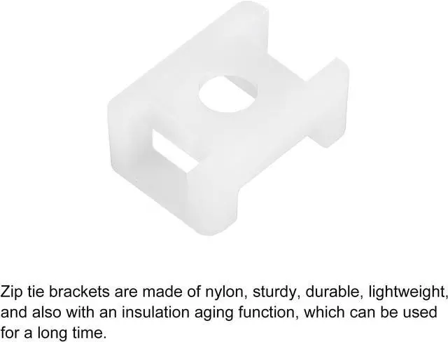 Alt view image 4 of 4 - MECCANIXITY 500pcs Cable Tie Base Saddle Type Mount Wire Holder, 0.88"x0.63"x0.35" Wire Clips Organizer Holders Clamps for Electronic Wires, White 0.25" Dia