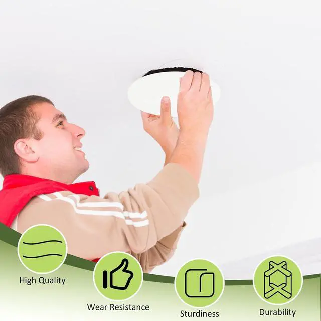 Alt view image 3 of 7 - UFUFMATE 6Pcs Ceiling Cover Plates, White Round Plastic Hole Covering for Walls Self-Adhesive Wall Hole Patch for Wall Plasterboard Hole Covering(7.87 Inch/20CM)
