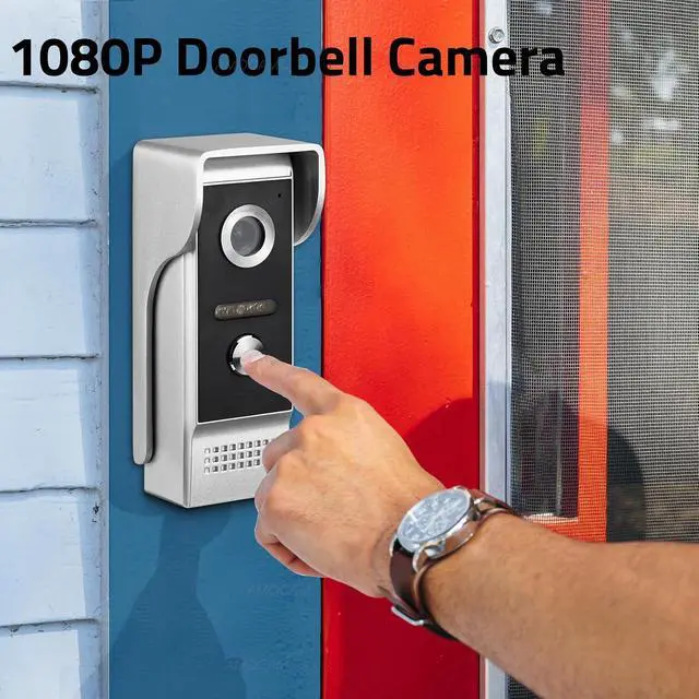 Alt view image 3 of 7 - Wired Video Doorbell Intercom System, 9 Inches Monitor Video Doorbell Door Phone Kits with HD Camera Support Unlock, Monitoring, Dual-Way Intercom for Villa Home Office Apartment