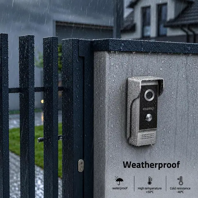 Alt view image 7 of 7 - Wired Video Doorbell Intercom System, 9 Inches Monitor Video Doorbell Door Phone Kits with HD Camera Support Unlock, Monitoring, Dual-Way Intercom for Villa Home Office Apartment