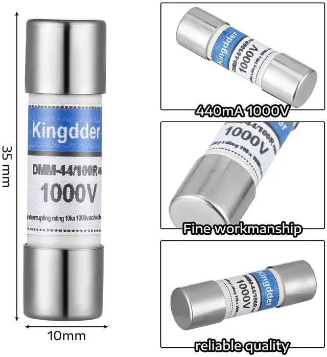 Alt view image 2 of 7 - Kingdder Digital Multimeter Fuse DMM-44/100 440MA 1000V DMM Replacement Fast Acting Replacement Agent Fuse 10 x 35 mm, 3/8 Inch x 1-1/2 Inch(20 Pcs)