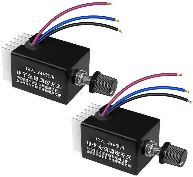 Main image of 2pcs 12V/24V DC Motor Speed Controller Universal,Knob Screw Electronic Stepless Speed Regulator Switch,Adjustable Motor Speed, Automobile Fan HeaterControl, Fans Speed Regulation