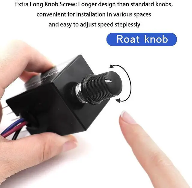 Alt view image 4 of 5 - 2pcs 12V/24V DC Motor Speed Controller Universal,Knob Screw Electronic Stepless Speed Regulator Switch,Adjustable Motor Speed, Automobile Fan HeaterControl, Fans Speed Regulation