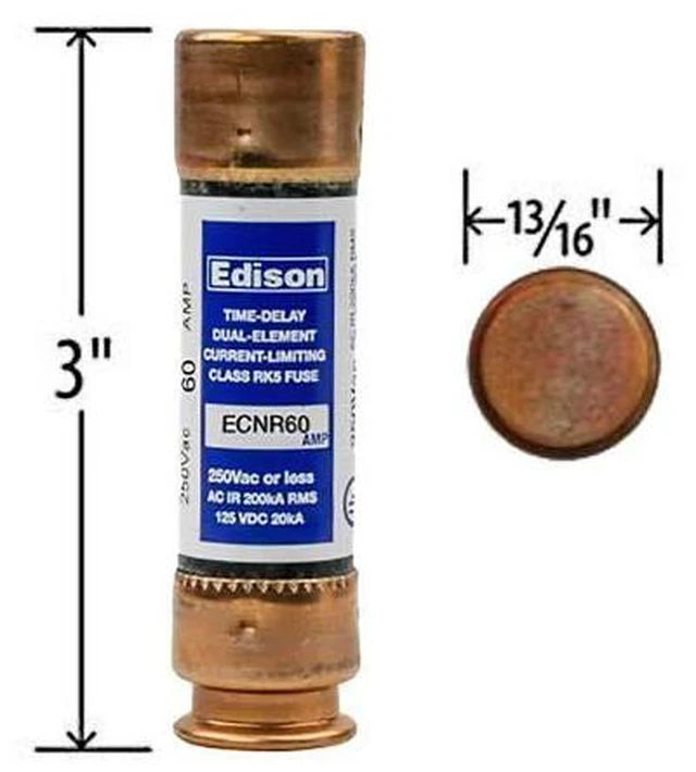 Alt view image 2 of 2 - ECNR60 - Box of 10 Edison Time Delay Fuse - 60 Amp 250V - RK5 Dual Element