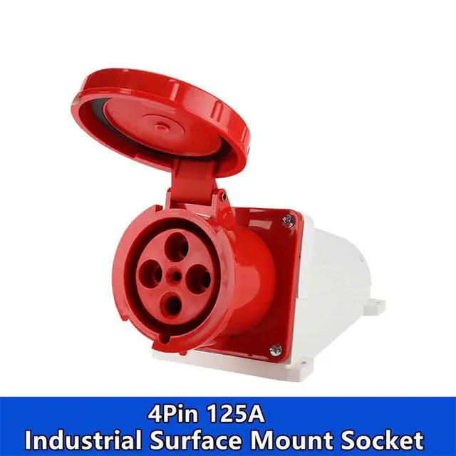 Alt view image 2 of 7 - Waterproof Industrial Connector Socket 4Pin 125A 250V 3P+E IP44