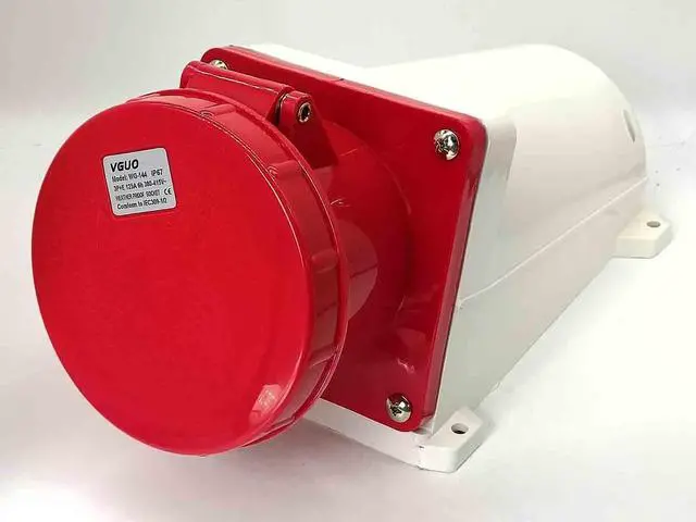Alt view image 6 of 7 - Waterproof Industrial Connector Socket 4Pin 125A 250V 3P+E IP44
