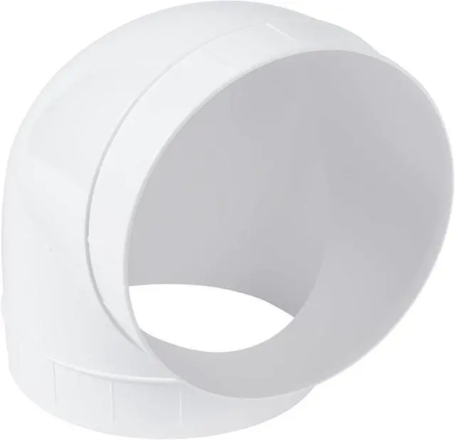 Alt view image 3 of 7 - Plastic 6" inch 90 degree duct connector. Easy to mount 90 elbow for flex or straight pipe.