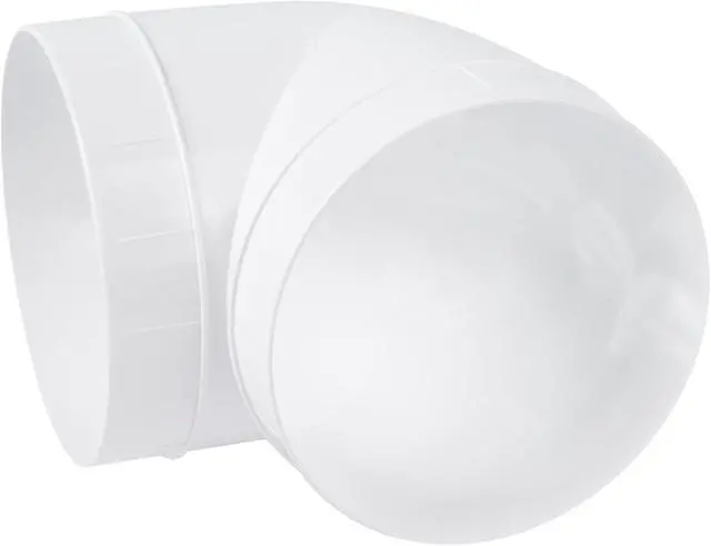 Alt view image 6 of 7 - Plastic 6" inch 90 degree duct connector. Easy to mount 90 elbow for flex or straight pipe.