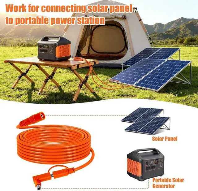 Alt view image 4 of 6 - 14 AWG Solar Extension Cable 25FT for Jackery, 8mm DC7909 Solar Panel Cable Cord Female to Male with DC8020 Male Adapter for GZ Yeti, Aker, Jackery Portable Power Station