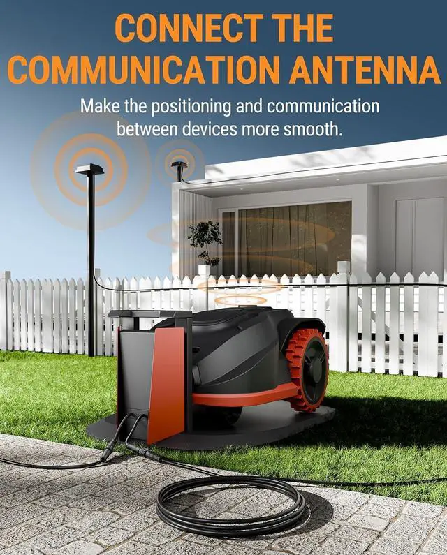 Alt view image 6 of 7 - Antenna Extension Cable,Robot Lawn Mower Extension Cable,32.8FT Outdoor Extension Cord,6 Prong Outlet Extender,Compatible with Segway Navimow i Series,Navimow H Series(32.8FT Antenna)