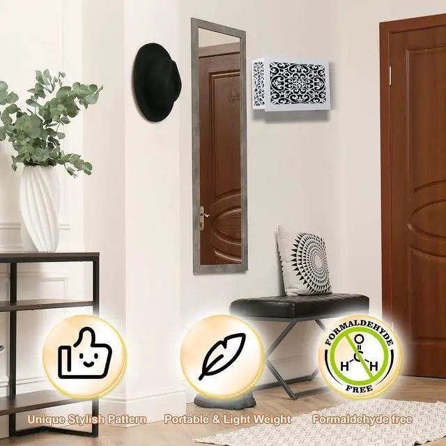 Alt view image 4 of 7 - Saillong Doorbell Chime Cover Box Only, Wooden Doorbell Chime Box, Doorbell Chime Cover Box for Indoor Outdoor, with Extra Self Adhesive Tape, Easy to Install for Home (White)