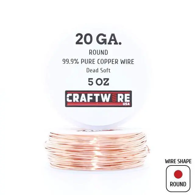 Alt view image 2 of 6 - Solid Bare Copper Wire Round, Bright, Dead Soft, 108 Feet, 5OZ 20 Gauge (Choose 10 to 30 ga.)