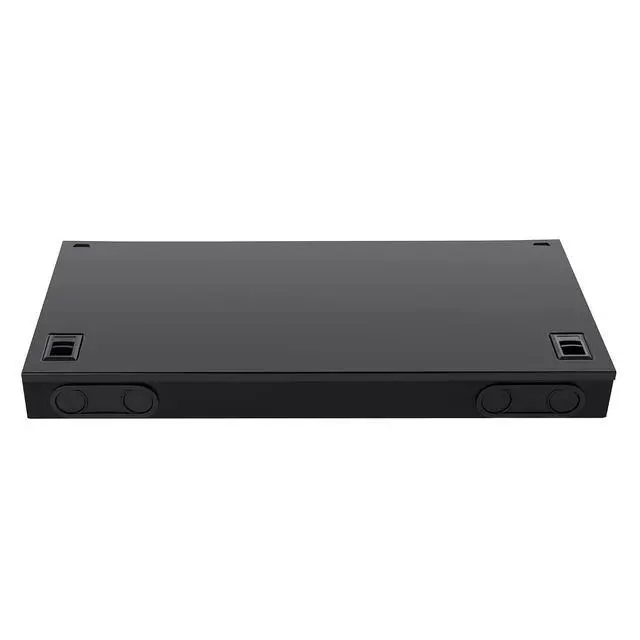 Alt view image 7 of 7 - 1 U 19" Racks Cabinet LC-OM3 12 Duplex 24 Port Fiber Enclosure Rack Mount Fiber Termination Box (Include 2Pcs Splice Trays 48 Strand OM3 Pigtail 1M Cables Spool+ Patch Panel