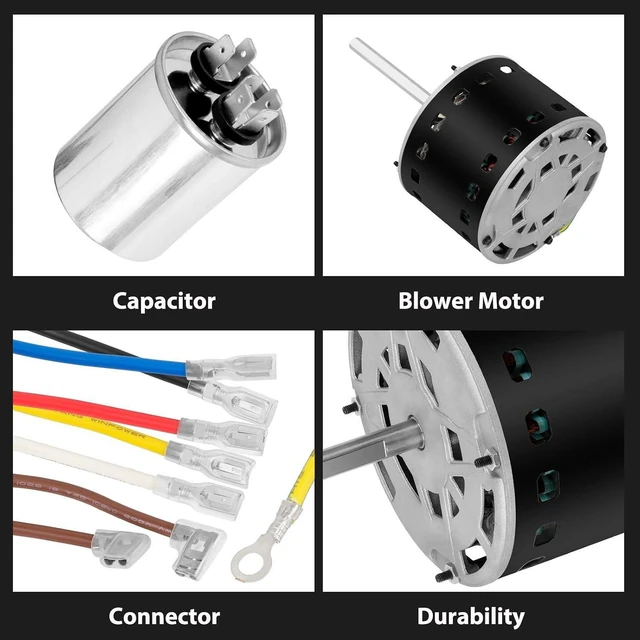 Alt view image 6 of 6 - 5KCP39GGZ183S Blower Furnace Motor 1/3 HP 115V with Capacitor Compatible with Carrier, fit for Bryant Payne HC41AE117 AC Conditioner Motor (HVAC 60Hz 1075RPM 4 Speed)