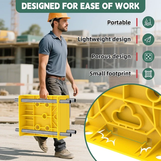 Alt view image 5 of 7 - Multi Purpose Wire Dispenser Cable Wire Spool Rack Wire Spool Caddy Holds Spools Up to 34 Inches in Diameter Load Capacity 330 Pounds (Yellow, 1 Pair)