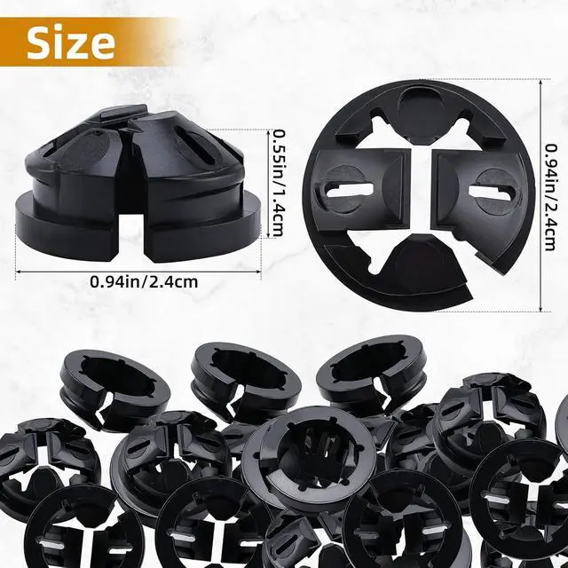 Alt view image 3 of 7 - 3/8" - 1/2" Knockout Non-Metallic Push in Connector, 300pcs NM Cable Connector Electrical Conduit Fittings, Black