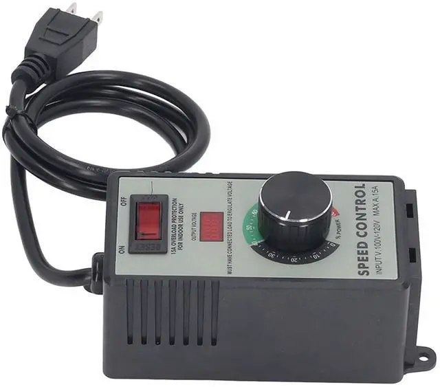 Alt view image 2 of 7 - Fan Speed Controller, AC Motor Electric Variable Speed Controller Switch Fan Governor US Plug AC100-120V 4000W 15A