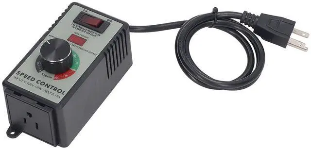 Alt view image 4 of 7 - Fan Speed Controller, AC Motor Electric Variable Speed Controller Switch Fan Governor US Plug AC100-120V 4000W 15A