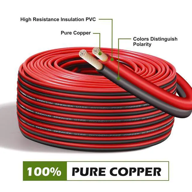 Alt view image 2 of 7 - TYUMEN 16 Gauge Wire 100 Feet, 16/2 AWG Red Black Low Voltage Pure Copper Wire, 16AWG 2 Conductors Stranded Automotive Cable for Led Lights, in-Home, Autos, Schools use