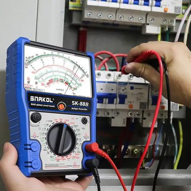 Alt view image 2 of 7 - Analog Multimeter, High Sensitivity Wide Range Handheld Tester with Silicone Cover Stand Magnet, for AC/DC Voltage Current Diode LED Testing and Electronics Repair (SK-88B)