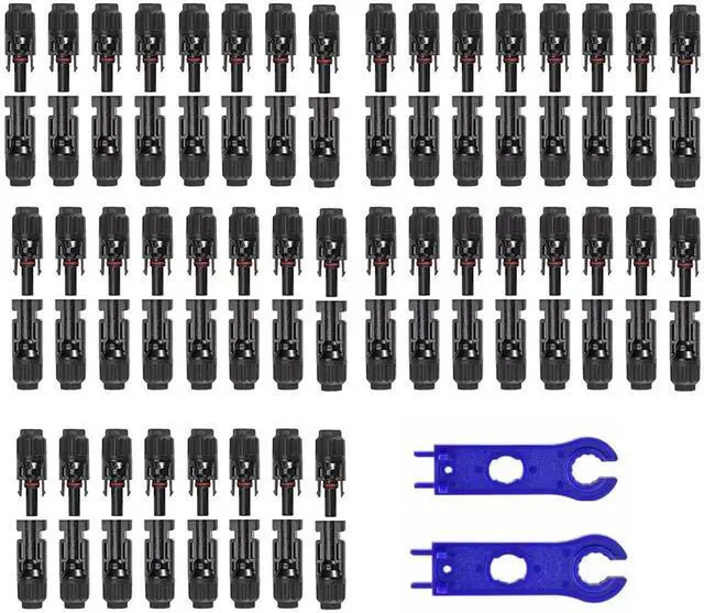 Main image of 100PCS Solar Panel Connector IP67 Waterproof Connector Male/Female 50Pairs(10AWG) with Spanners