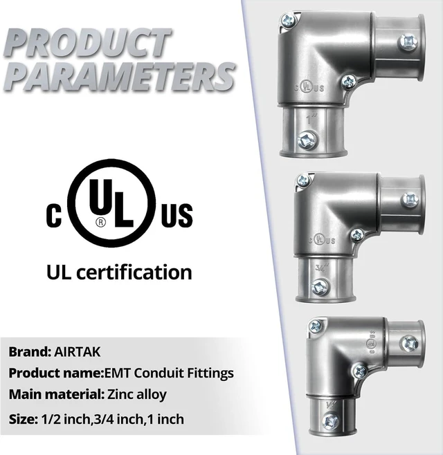Alt view image 4 of 7 - 90 Degree EMT Pull Elbow, 1 Inch Inside Corner Conduit Coupling with Removable Cover, Zinc Die-Cast, 5-Pack