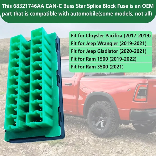 Alt view image 3 of 7 - 68321746AA CAN-C Bus Star Splice Block Fuse Connector for Jeep Gladiator Wrangler JL JT, Chrysler Pacifica Voyager, Dodge Ram 1500 2500 3500 Replaces Mopar 2-2272352-5