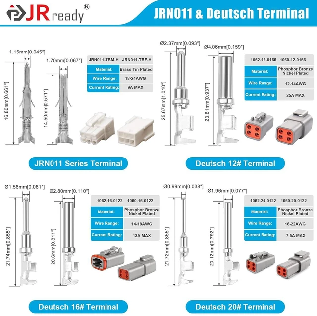 Alt view image 5 of 7 - JRready ST6531 1310Pcs Pin Extractor Removal Tool Pins Terminals Connector Kit Male Female Crimp Contact Standard Molex MLX/093/062/Micro-Fit/Mini-Fit Jr. Superseal 1.5 Deutsch