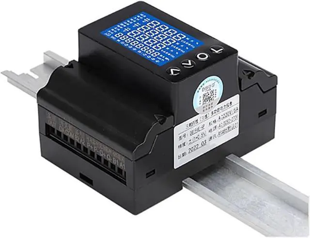 Alt view image 2 of 3 - Energy Meter Three Phase DIN Rail Multifunction Energy Meter Backlit Screen RS485 Modbus RTU with Current Transformer DSM630MCT(with 150a Ct)