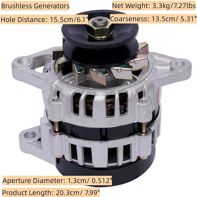 Alt view image 4 of 7 - 12V/24V Permanent Magnet Generator 2000W Low Speed Alternator Pure Copper Brushless (Color : 24V, Size : 2KW)
