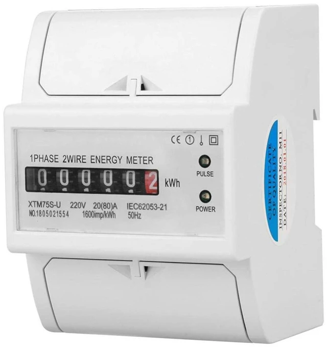 Main image of Meter 220v Digital 1-Phase 2 Wire 4p Din-Rail Electric Meter Electronic Kwh Meter(20(80)A)204v electric mains meter,electric meter for electric cars for lsndlords,electric meter,geo minim +ct energy m