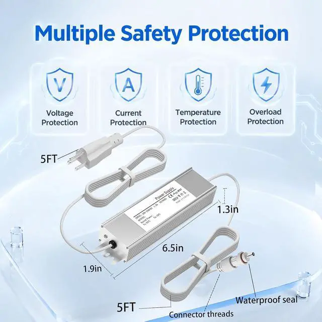 Alt view image 6 of 7 - 36V Waterproof Power Adapter for Govee Permanent Outdoor Light Series H705D/H705E/H705F