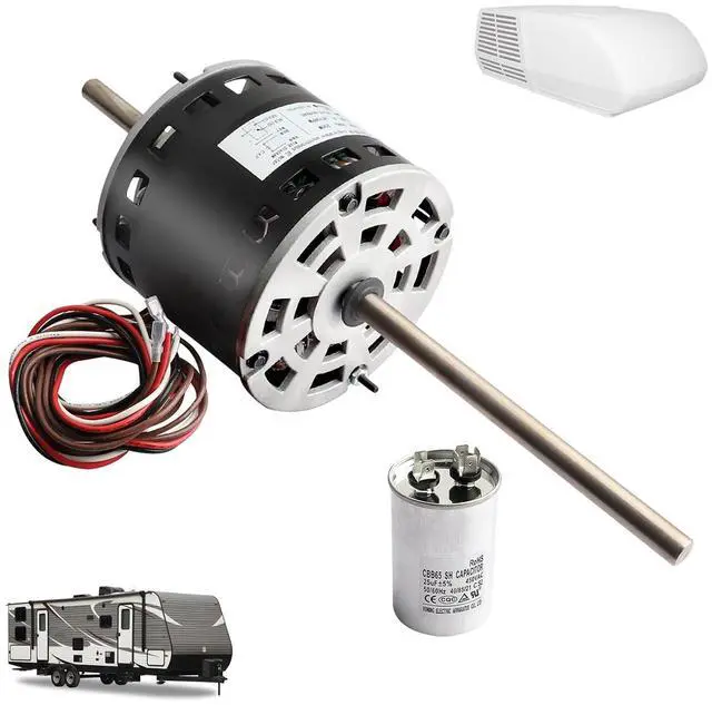 Main image of RV AC Air Conditioner Motor Compatible with Coleman Mach RV Condenser Fan Motor D1092 1/3HP 115V 1675RPM Replaces for 7184-0156,7184-0432,1468-306,1468-3069,7855MVA-A11U