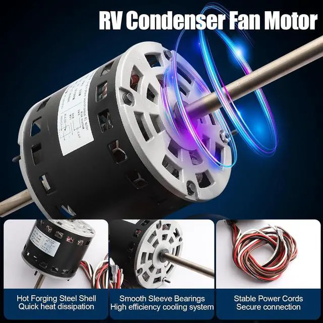 Alt view image 3 of 7 - RV AC Air Conditioner Motor Compatible with Coleman Mach RV Condenser Fan Motor D1092 1/3HP 115V 1675RPM Replaces for 7184-0156,7184-0432,1468-306,1468-3069,7855MVA-A11U