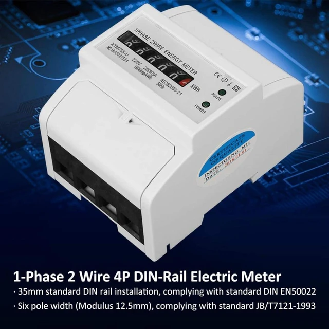Alt view image 2 of 7 - Meter 220v Digital 1-Phase 2 Wire 4p Din-Rail Electric Meter Electronic Kwh Meter(20(80)A)204v electric mains meter,electric meter for electric cars for lsndlords,electric meter,geo minim +ct energy m