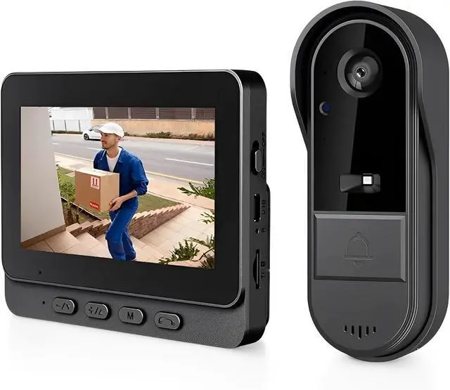 Main image of LICAEVEY Wireless Video Doorbell with Monitor 4.3 Inch Screen 1080P HD Two Way Audio Night Vision IP65 Weatherproof Doorbell Camera