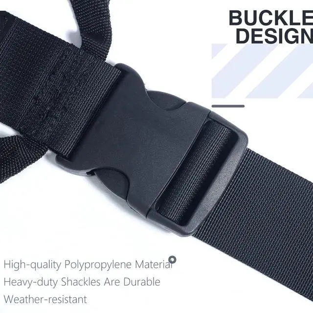 Alt view image 2 of 7 - 3 Pack Heavy Duty Snap Buckle Hose Storage Straps28" Adjustable Synthetic Nylon-Like Cord Wrap with Carrying Handle, Wall Mount for Garage, Garden, Workshop, Indoor & Outdoor Cable Management (Black)
