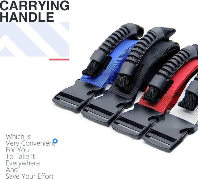 Alt view image 6 of 7 - 3 Pack Heavy Duty Snap Buckle Hose Storage Straps28" Adjustable Synthetic Nylon-Like Cord Wrap with Carrying Handle, Wall Mount for Garage, Garden, Workshop, Indoor & Outdoor Cable Management (Black)