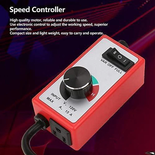 Alt view image 3 of 4 - 120V Variable Speed Controller, Fan Speed Controller, Governor Electric Motor Rheostat, Router Speed Control (Red)