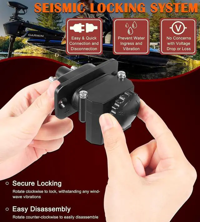 Alt view image 6 of 7 - for Marine 12-48V DC Power Connector Kit - 027-0004-KIT Outboard Trolling Motor Plug Quick Connect for Battery Connections to Trolling Motors, Navigational Electronics or Any DC Accessory