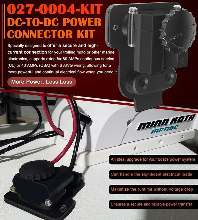 Alt view image 4 of 7 - for Marine 12-48V DC Power Connector Kit - 027-0004-KIT Outboard Trolling Motor Plug Quick Connect for Battery Connections to Trolling Motors, Navigational Electronics or Any DC Accessory