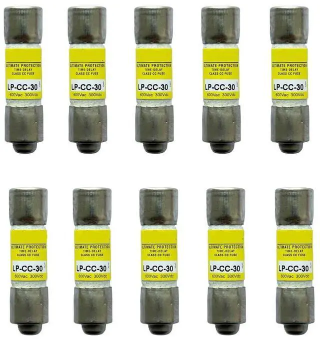 Main image of 10-Pack LP-CC-30 Time-Delay Fuse, 600Vac Class CC, Ceramic, None