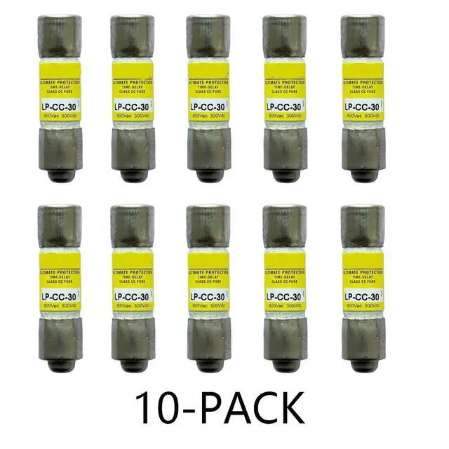 Alt view image 3 of 3 - 10-Pack LP-CC-30 Time-Delay Fuse, 600Vac Class CC, Ceramic, None