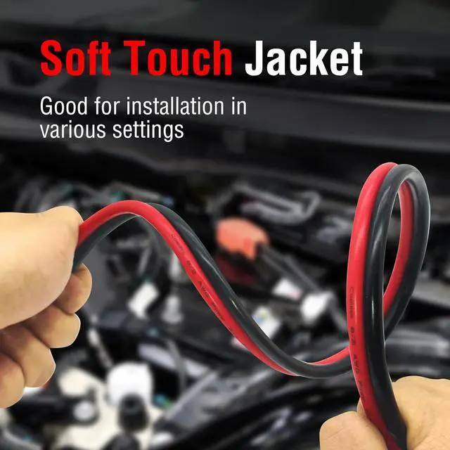 Alt view image 6 of 6 - 8 Gauge Wire 2 Conductors Copper Clad Aluminum CCA 100FT, 8/2 AWG Car Amplifier Power and Ground Cable for Automotive, Audio, Trailer, Battery, RV and Speaker