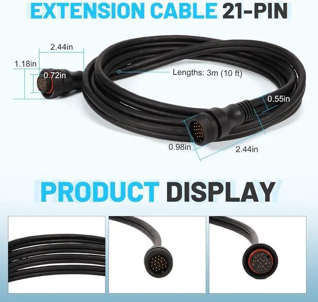 Alt view image 2 of 6 - 10 Feet (3 m) Transducer Extension Cable 21-Pin, Compatible with Garmin Panoptix LiveScope System, GLS 10 and LVS32 LVS34 LVS62XR Transducer, Extend the Wire Length, 010-12855-00