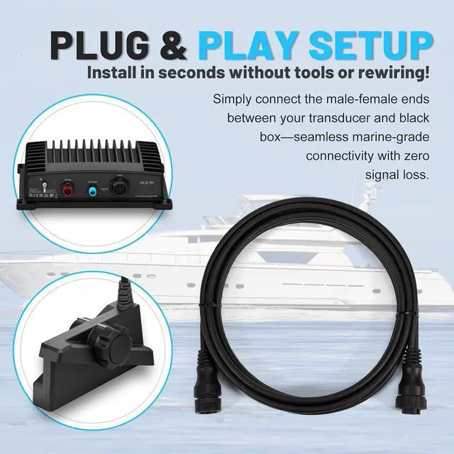 Alt view image 4 of 6 - 10 Feet (3 m) Transducer Extension Cable 21-Pin, Compatible with Garmin Panoptix LiveScope System, GLS 10 and LVS32 LVS34 LVS62XR Transducer, Extend the Wire Length, 010-12855-00