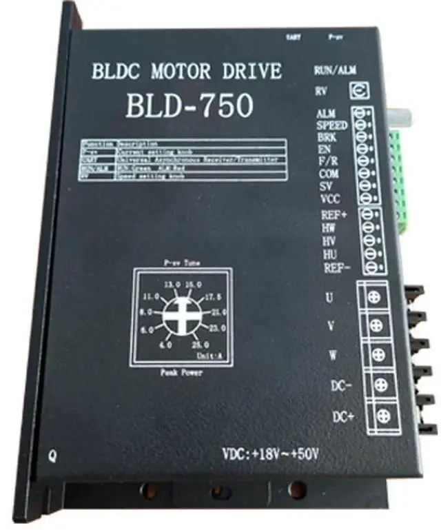 Alt view image 6 of 7 - Brushless DC Motor 48V QW-BLD-750 BLDC Engine Controller Speed Regulator BLDC Driver