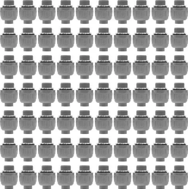 Main image of 200Pack 1/2 Inch Liquid Tight Connector PVC Electrical Conduit Fittings Straight 180 Degree Flexible Conduit Connector for Home Kitchen Bathroom Tube Tool Supplies