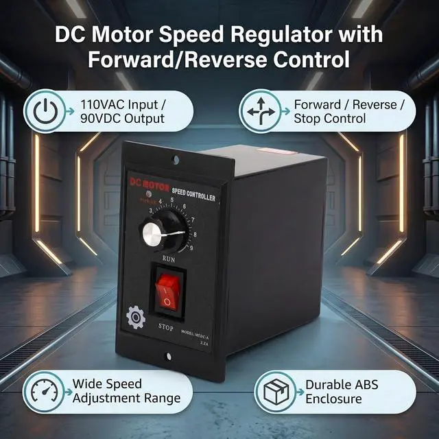 Alt view image 4 of 7 - Motor Speed Regulator Motor Regulator Control Switch 110V AC Input 90V Output Electric Motor Speed Controller (500W)